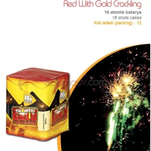 16 Atar Red Wilth Gold Havai Fişek