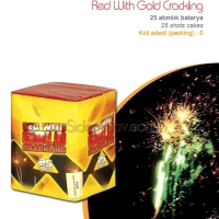 25 Atar Red Wilth Gold Havai Fişek