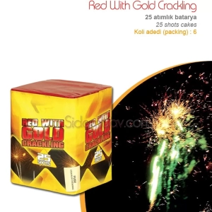 25 Atar Red Wilth Gold Havai Fişek