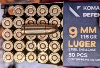 Komando Defense 9mm Luger 115 Grain Pirinç Tabanca Mermisi