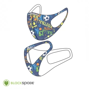 BLACKSPADE Çocuk Koruyucu Maske Futbol Desen S2