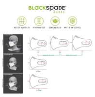 BLACKSPADE Unisex Koruyucu Maske Mavi Desen L