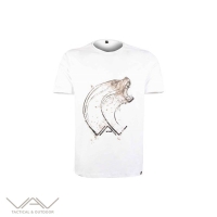 VAV Baseti-02 Yuv. Yaka Tişört Beyaz Balık D. L