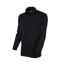 VAV Tlac-02 Polo Yaka Uzun Kollu Tişört Siyah XXS