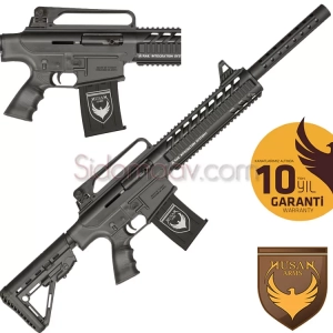 Husan Arms 12 cal Metal Kundak polimer altgövdeŞarjörlü Av Tüfeği