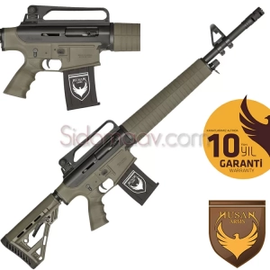 Husan Arms 12 cal Şarjörlü Av Tüfeği polimer alt gövdeTeleskopik Haki