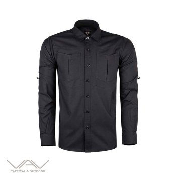 VAV Uzun Kol Pamuklu Gömlek Tactek-04 Siyah XXS